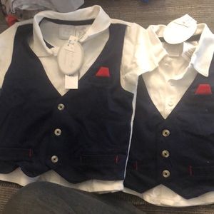 Matching suit vest shirts 24m & 12m